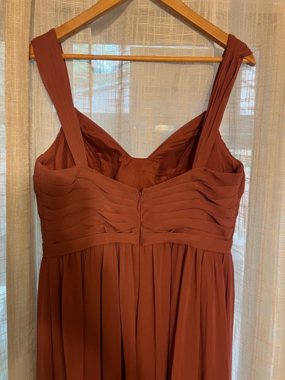 Azazie Rust Brown Wide-Strap Maxi Dress - Picture 6 of 7